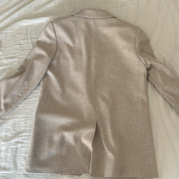 Vince Single Breasted Wool Blazer Heather Oatmeal size - 00 - Picture 4 of 9